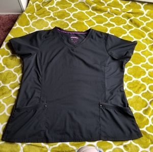 Purple Label Yoga Black Scrub Top